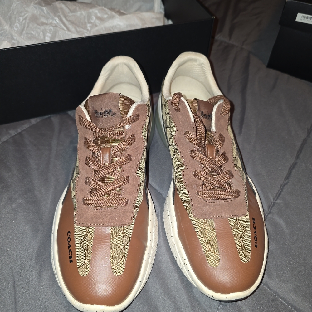 Coach Men's Brown and Tan Sneakers